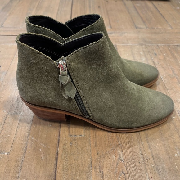 Cole Haan Gracy Grandpro Ankle Boots Green Suede Zipper Booties Women’s 8.5 - Picture 1 of 9